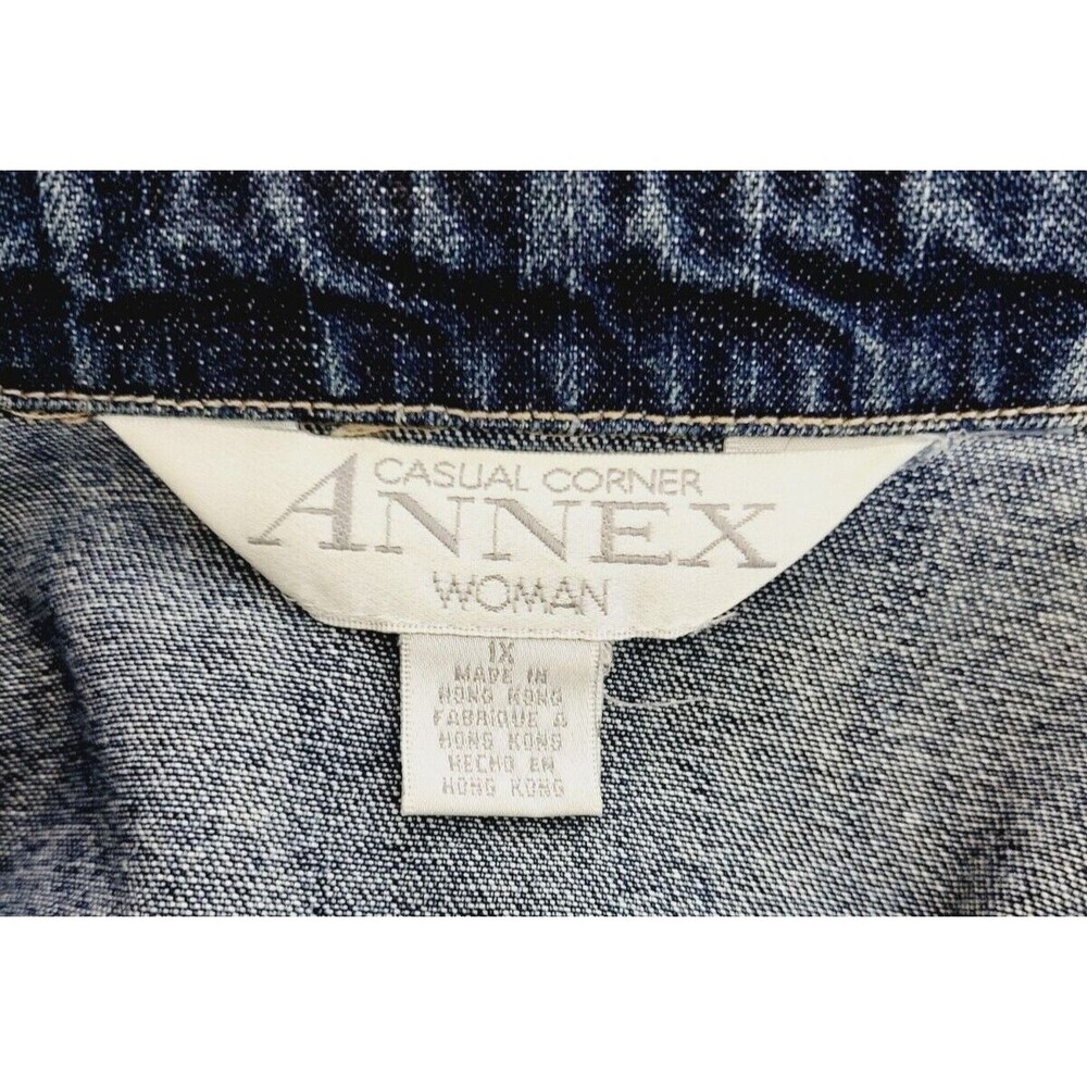 Vintage 80s 90s Denim 100% Cotton Blue Trucker Jean Jacket Women's Plus Size 1X - Picture 8 of 8